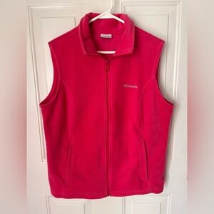 Columbia Bright Pink Fleece Full-Zip Vest